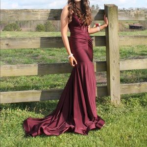 Burgundy Jessica Angel Prom Dress